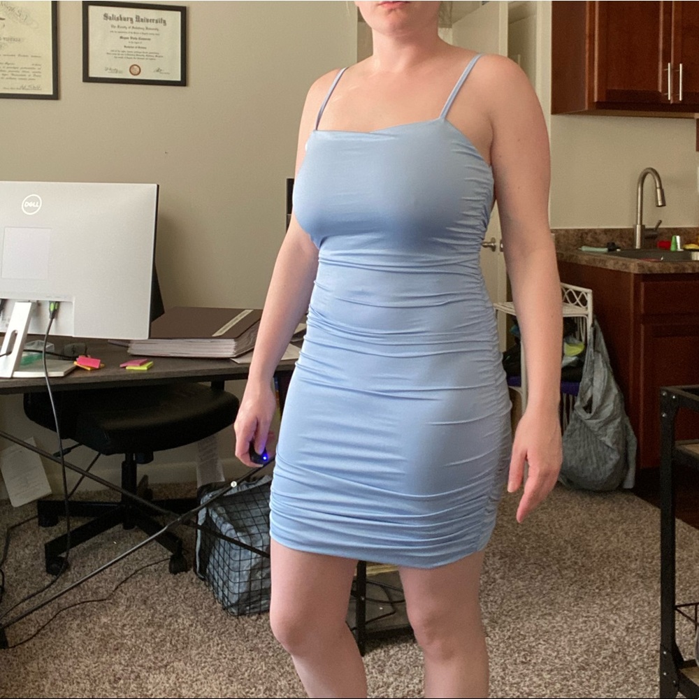 Light blue cami club dress.